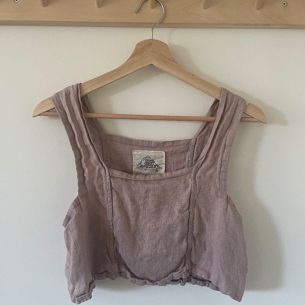 SUGAR CANDY MOUNTAIN Linen Pansy Top XS in Lavender